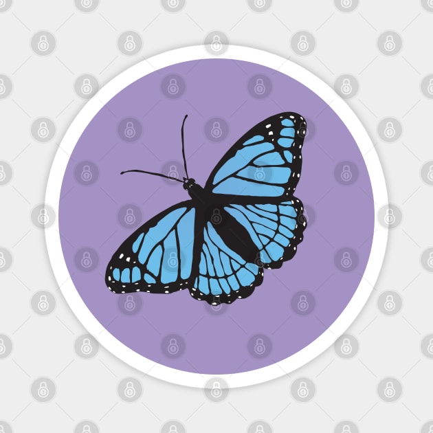 Blue viceroy butterfly Magnet by Bwiselizzy